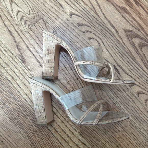 Never worn Elegant Tan Cork Heeled Sandals house of Harlow size 10 - Picture 2 of 4